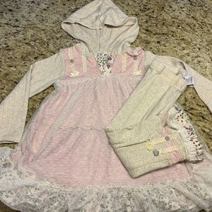 Ruffled Hooded Tunic and Pants set